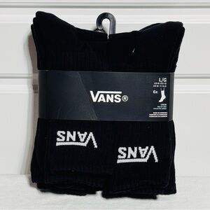 NWT Vans Black Crew Socks – Pack of 6